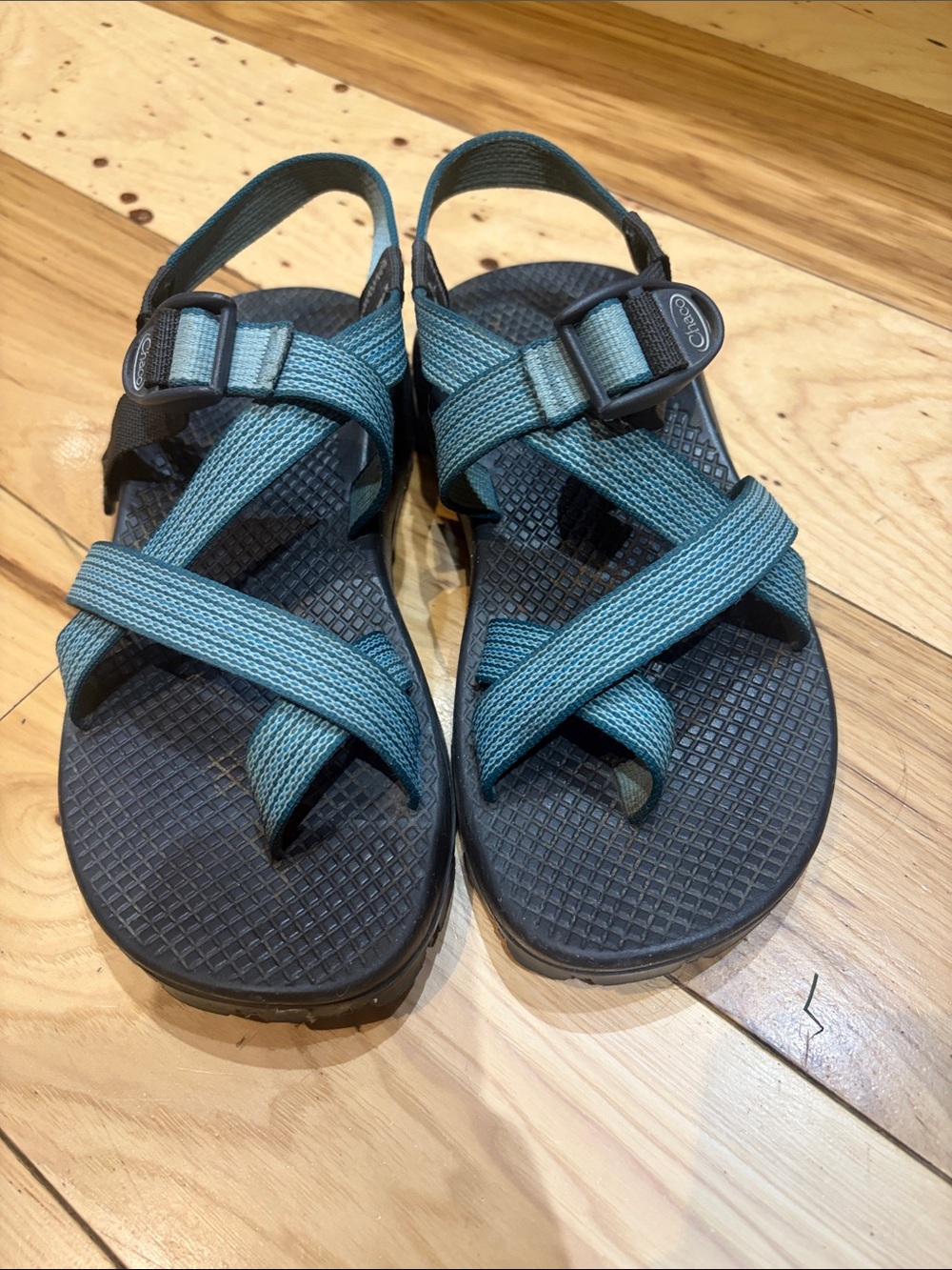 Chaco Womans Teal and Black Adjustable Strap Sandals - Picture 2 of 4